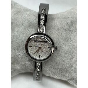 Ladies Dana Buchman Gun Metal Quartz Bangle Watch New Battery